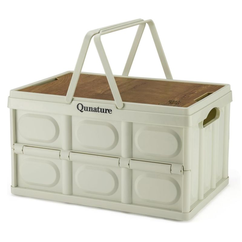 Qunature Scatola Pieghevole Da Campeggio 60L Con Piano Tavolo – Organizzatore Portatile Per Attrezzature