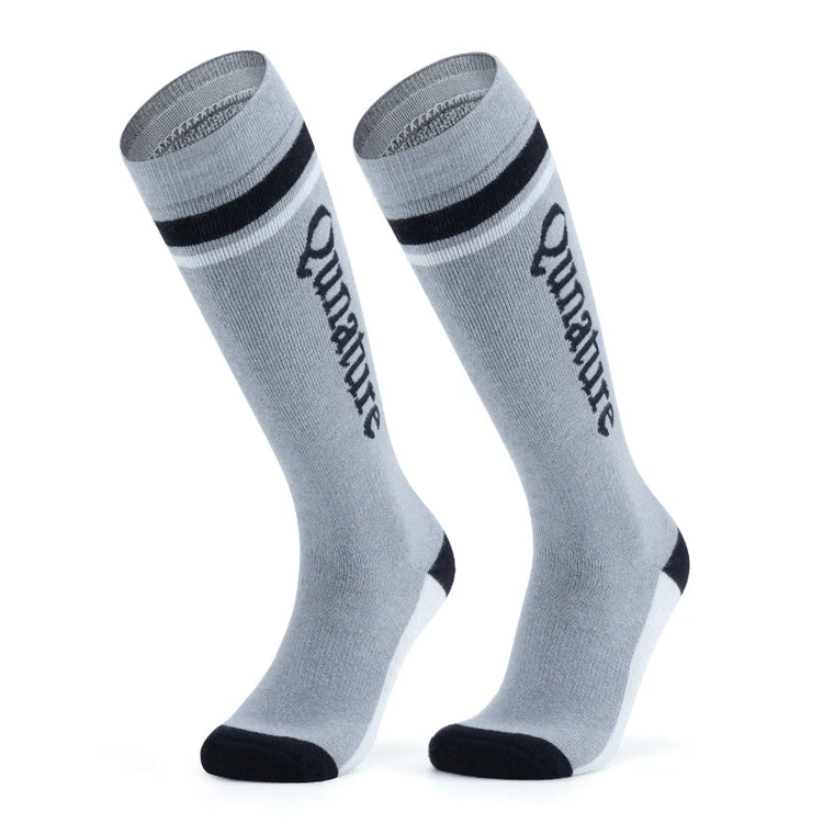 A pair of gray children's ski socks