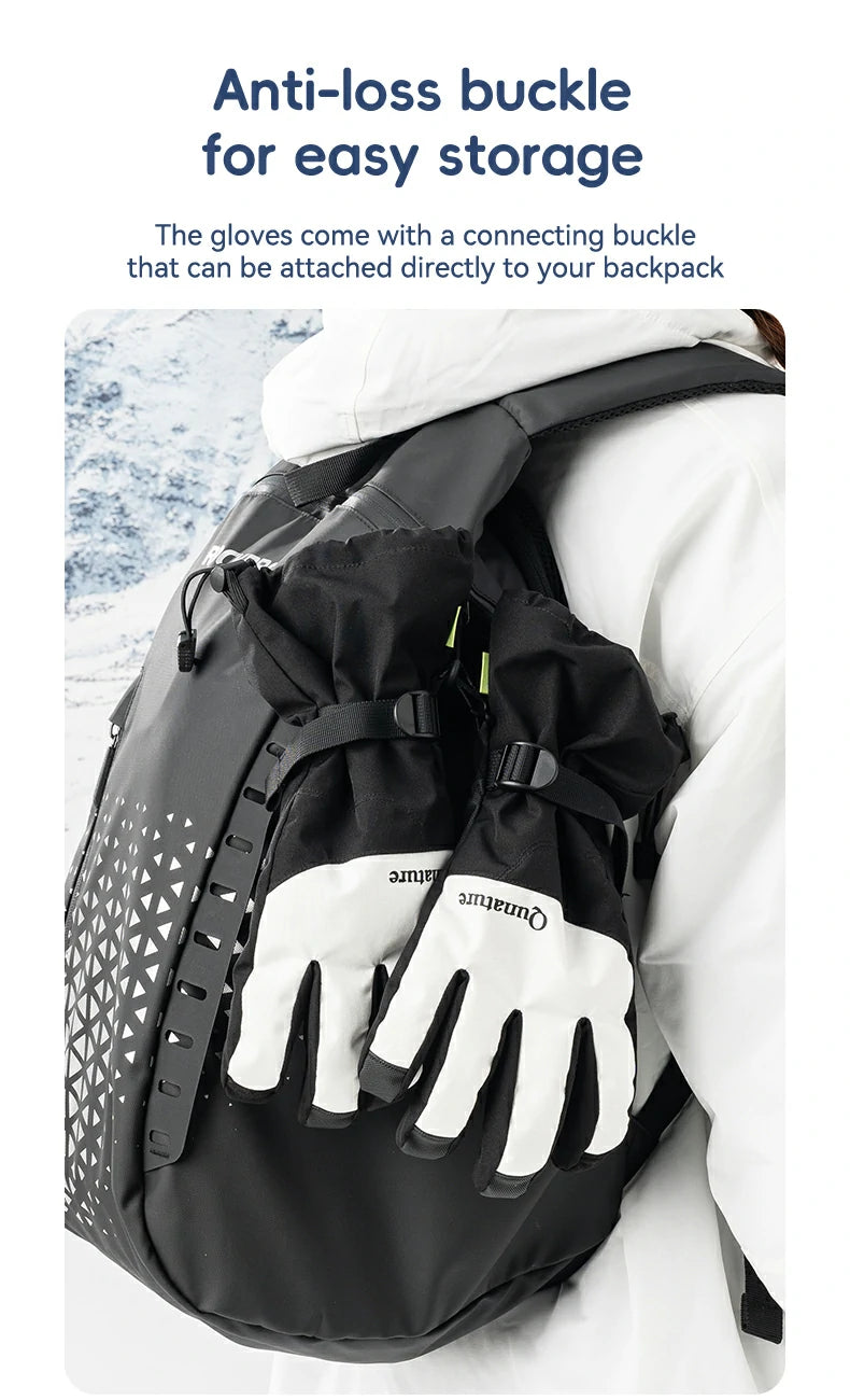 Qunature Outdoor Insulated Ski Gloves - Windproof Waterproof Touchscreen Compatible