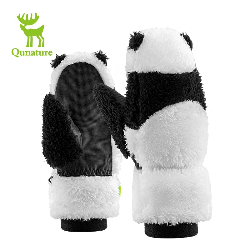 Qunature Panda Ski Gloves | Secure Grip & Warmth for Families