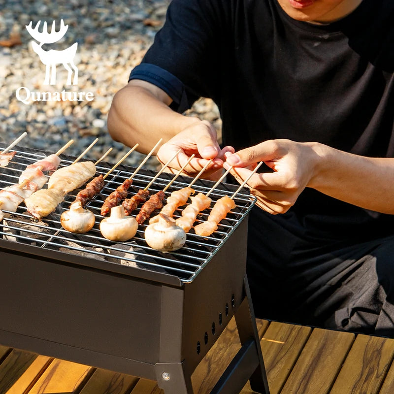 Qunature Foldable BBQ Grill with Durable Chrome-Plated Net and Ventilation