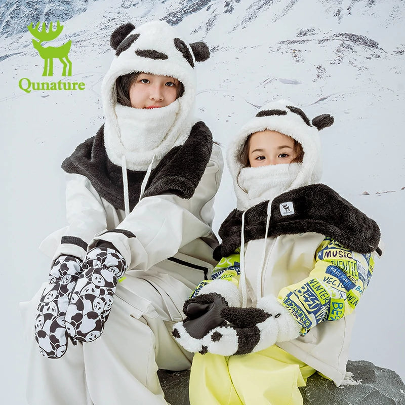 Qunature Panda Head Cover | Adorable Parent-Child Winter Wear