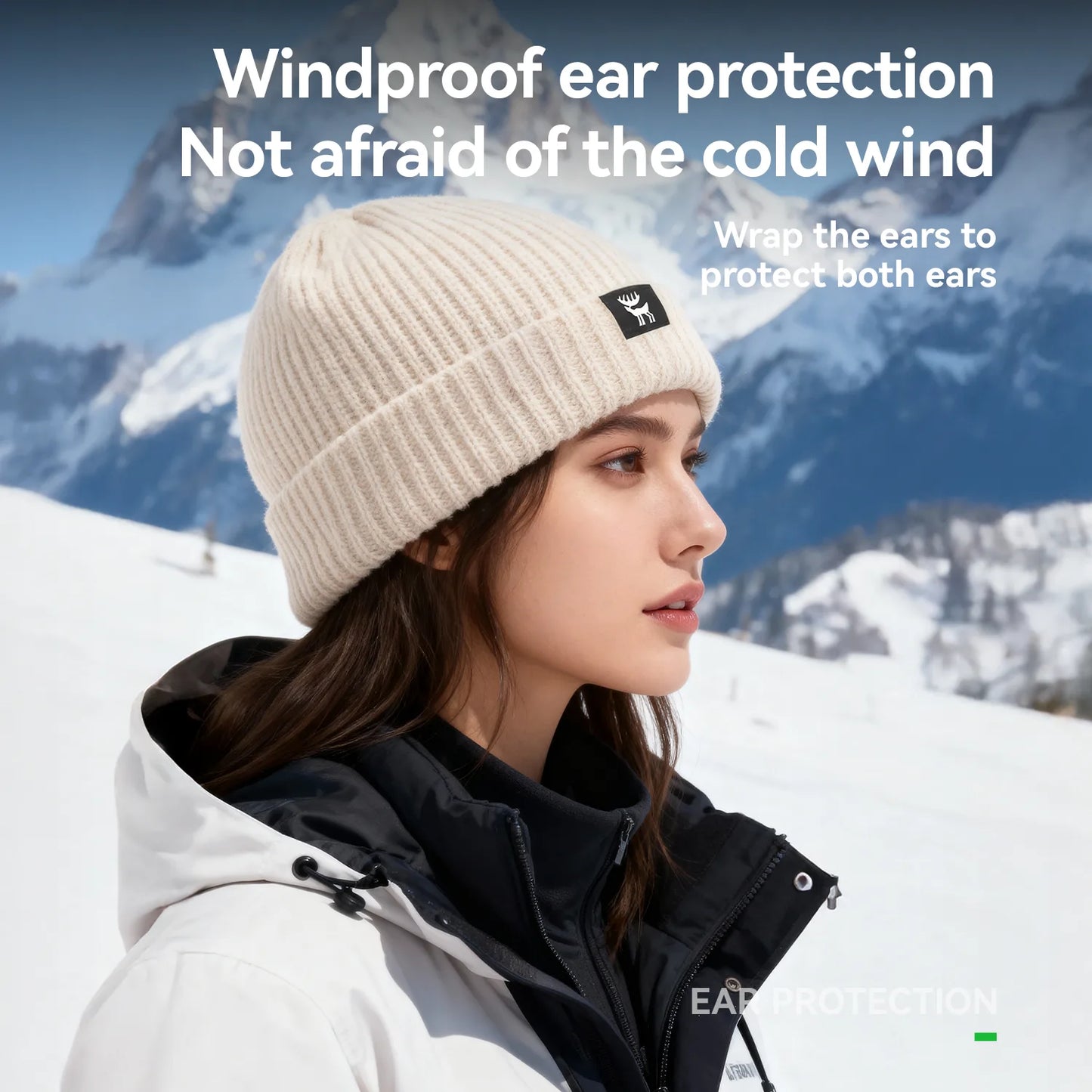 Warm Full-Ear Knitted Beanie