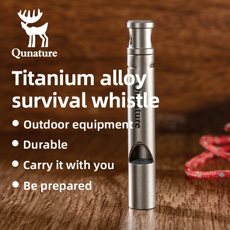 Qunature Titanium Survival Whistle 120dB Loud, Durable, Portable Outdoor Gear