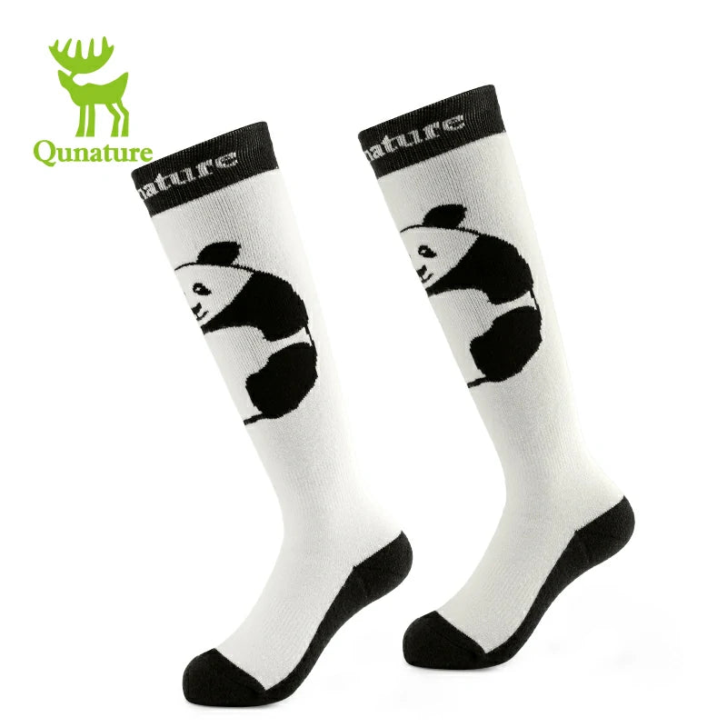 Qunature Kids Panda Ski Socks | Heat Retaining Winter Warmth