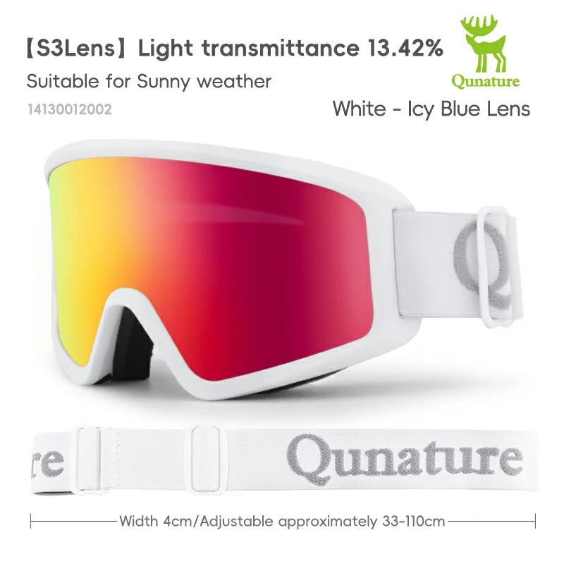 Qunature Anti-Fog Cylindrical Ski Goggles Double-Layer Lenses UV400 Protection