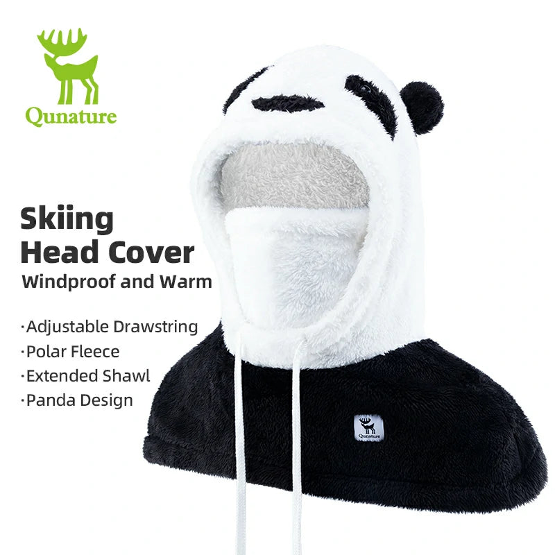 Qunature Panda Head Cover | Adorable Parent-Child Winter Wear