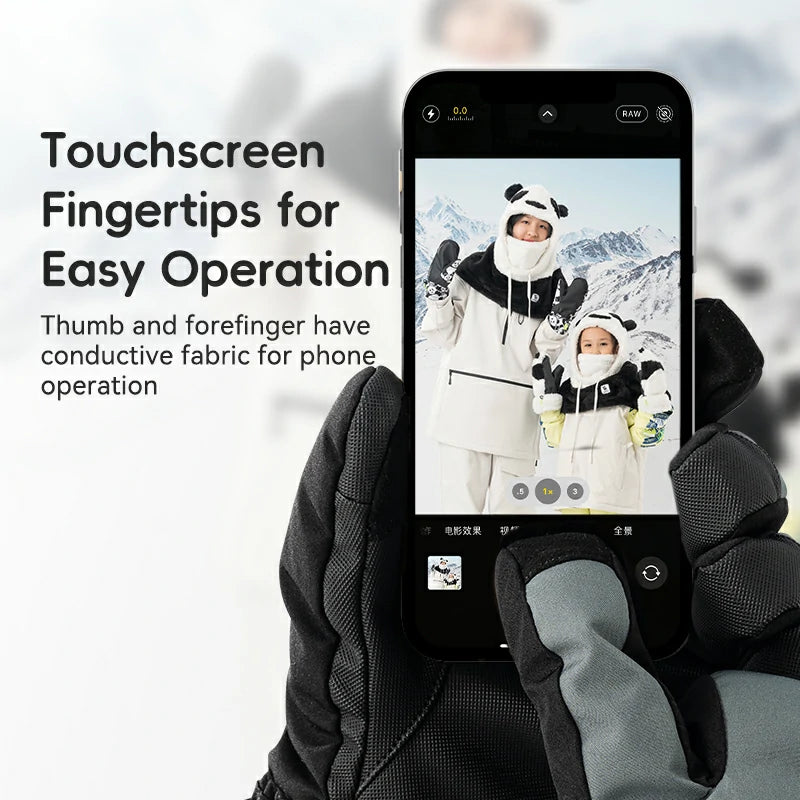 Qunature Outdoor Insulated Ski Gloves - Windproof Waterproof Touchscreen Compatible