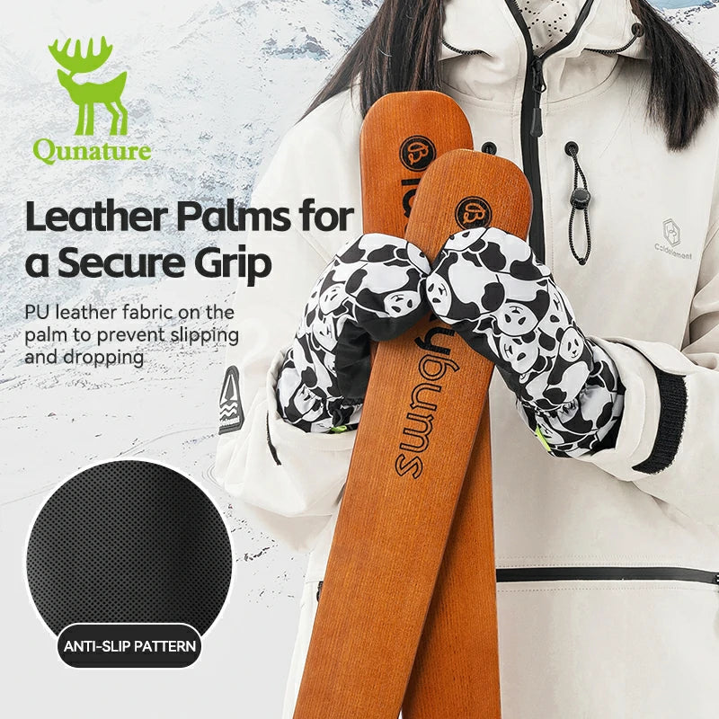 Qunature Children's Warm Ski Gloves Windproof Waterproof Insulated