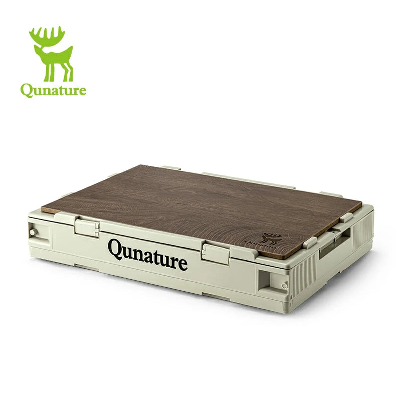 Qunature Outdoor Folding Storage Box with Multi-Door Design and Tabletop Option