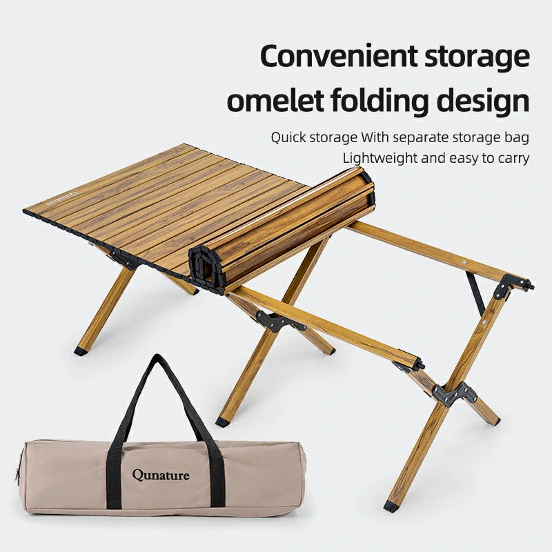 Qunature Lightweight Foldable Aluminum Table with Stable Triangular Structure