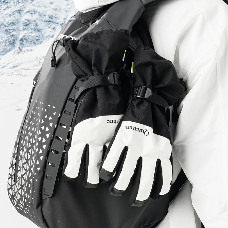 Qunature Outdoor Insulated Ski Gloves - Windproof Waterproof Touchscreen Compatible