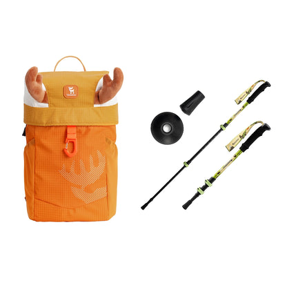 Kids Backpack 8L + Kids Aluminum Trekking Pole Set