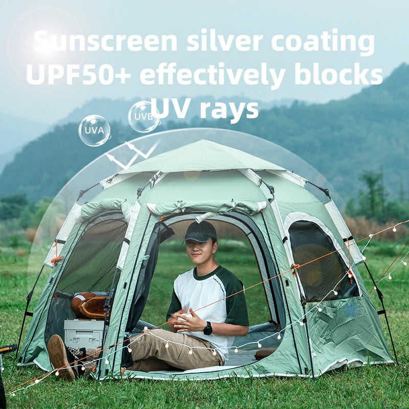 Qunature Quick Setup Hexagonal Tent UPF50+ Waterproof Lightweight