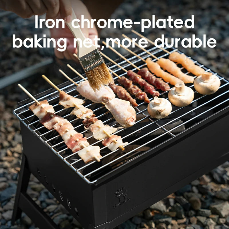 Qunature Foldable BBQ Grill with Durable Chrome-Plated Net and Ventilation