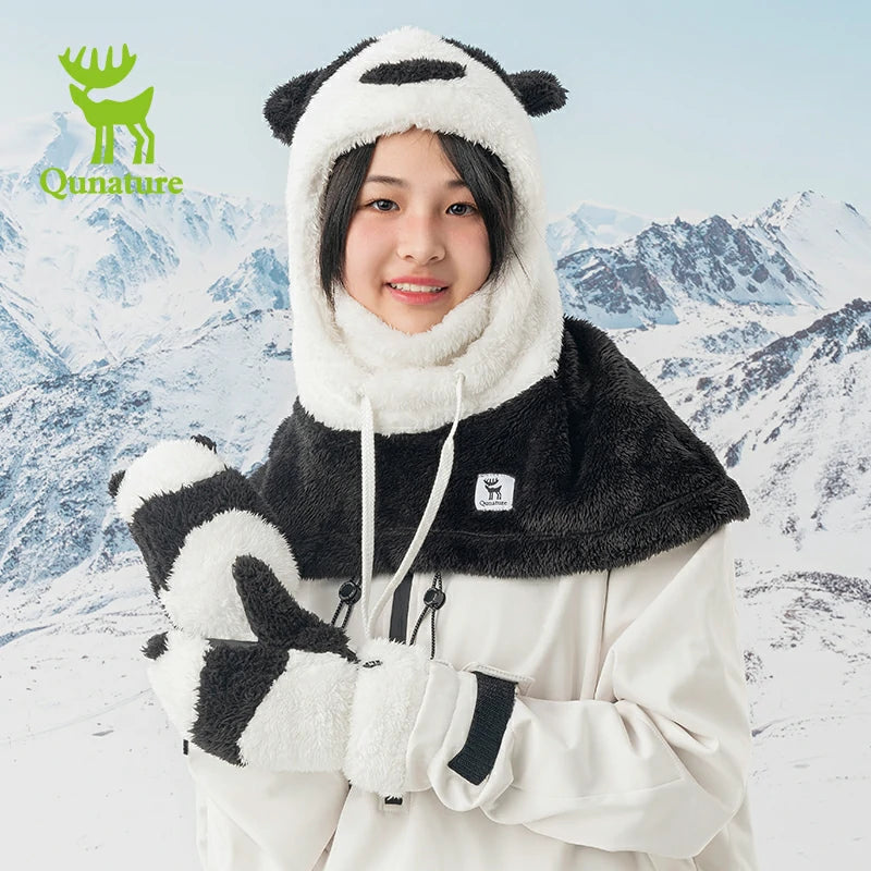 Qunature Panda Ski Gloves | Secure Grip & Warmth for Families