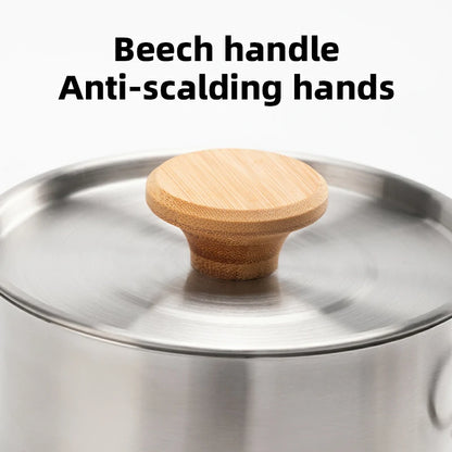 Stainless Steel Tea Set with Foldable Pot and Kettle for Outdoor Adventures
