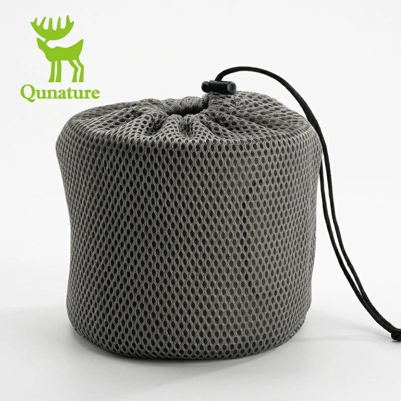 Qunature 1100ml Pure Titanium Camping Cup with Foldable Handle Lightweight