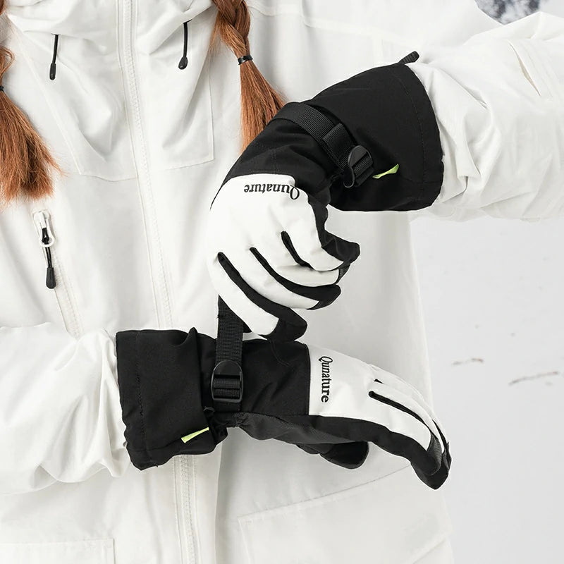 Qunature Outdoor Insulated Ski Gloves - Windproof Waterproof Touchscreen Compatible