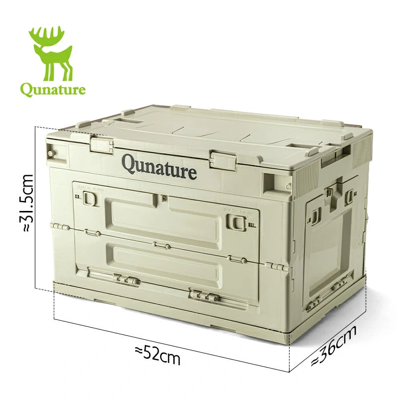 Qunature Outdoor Folding Storage Box with Multi-Door Design and Tabletop Option