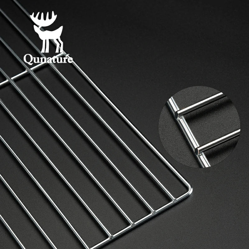 Qunature Durable Iron Chrome BBQ Grill Net with Rounded Corners for Easy Use