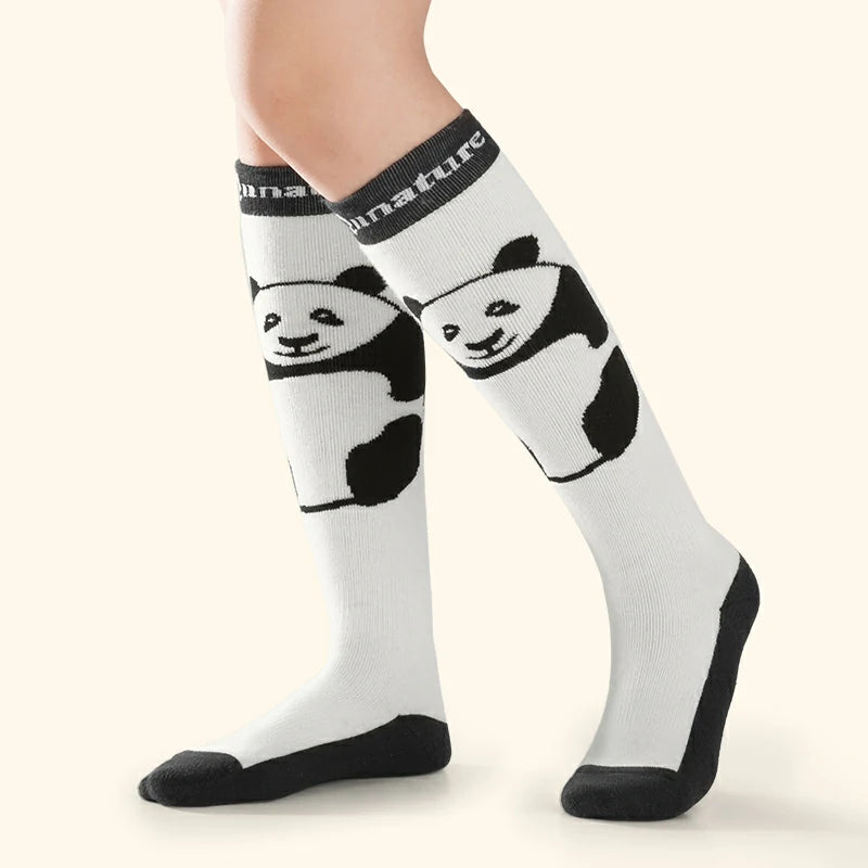 Qunature Kids Panda Ski Socks | Heat Retaining Winter Warmth