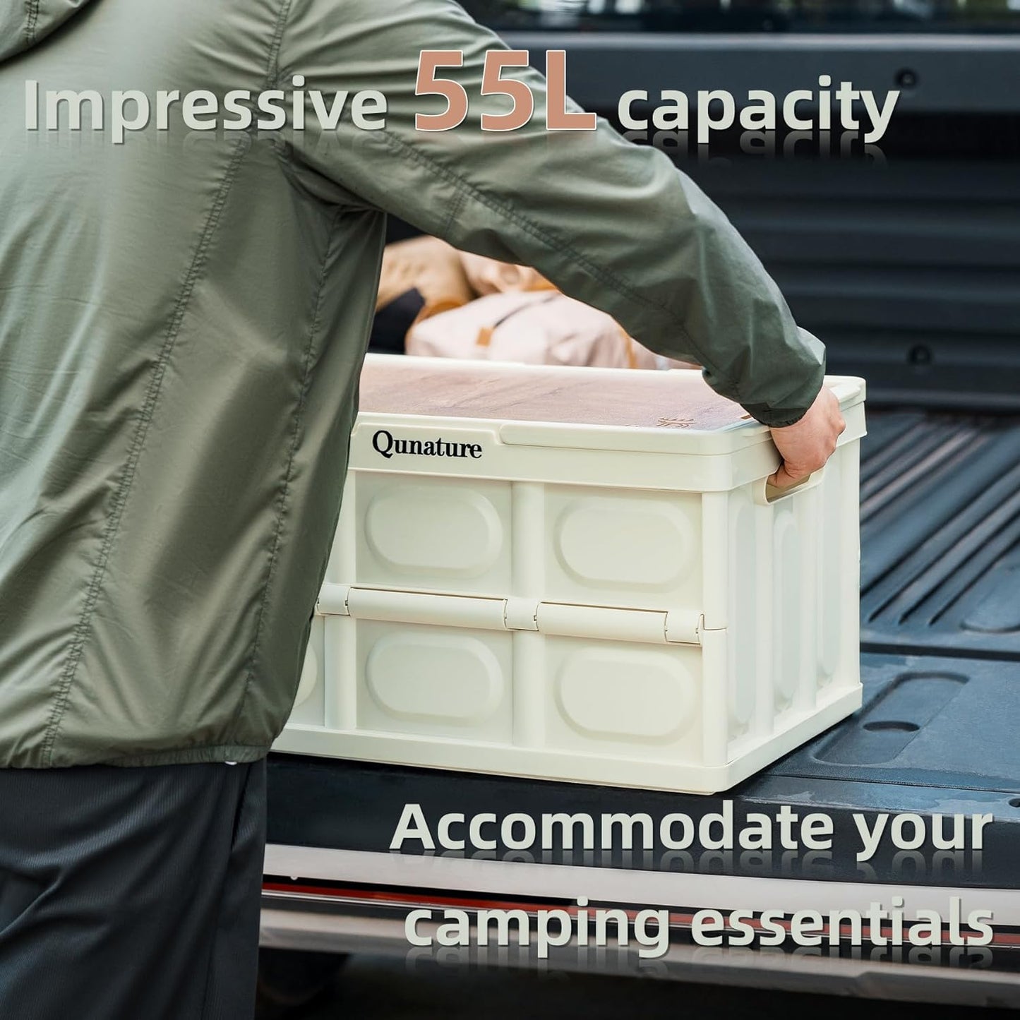 Qunatur Collapsible Storage Bin with Lid and Handle