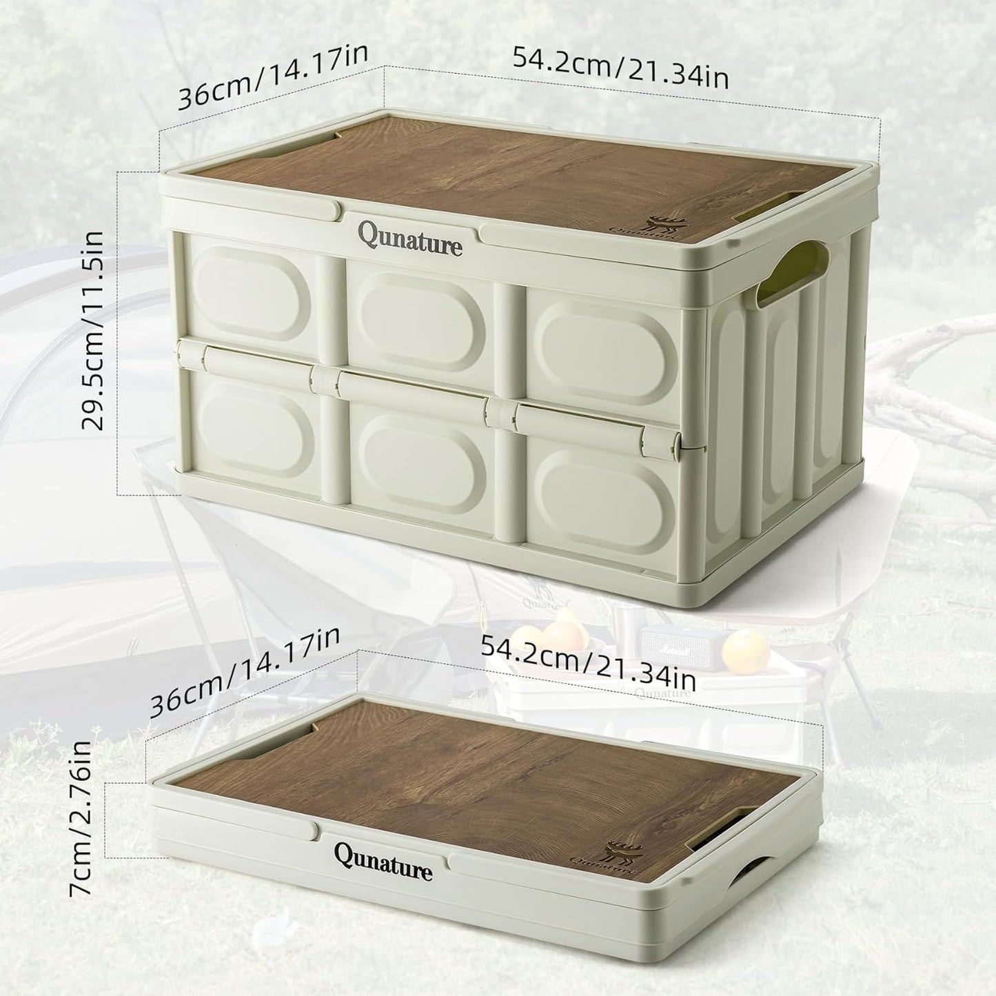 Qunatur Collapsible Storage Bin with Lid and Handle