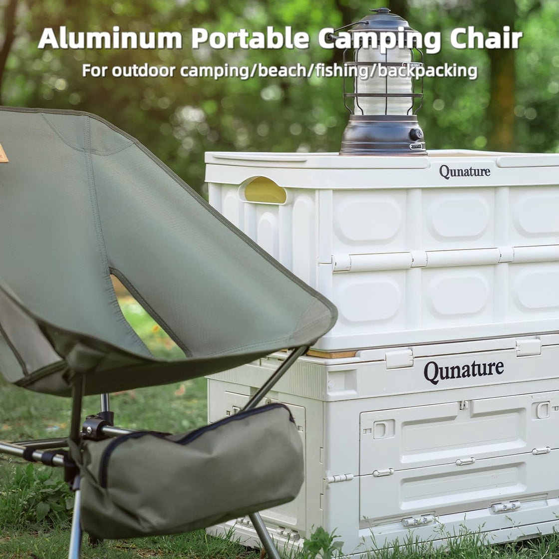 Qunature Ultra Lightweight Folding Camp Chair with Storage Bag Supports 260 lbs