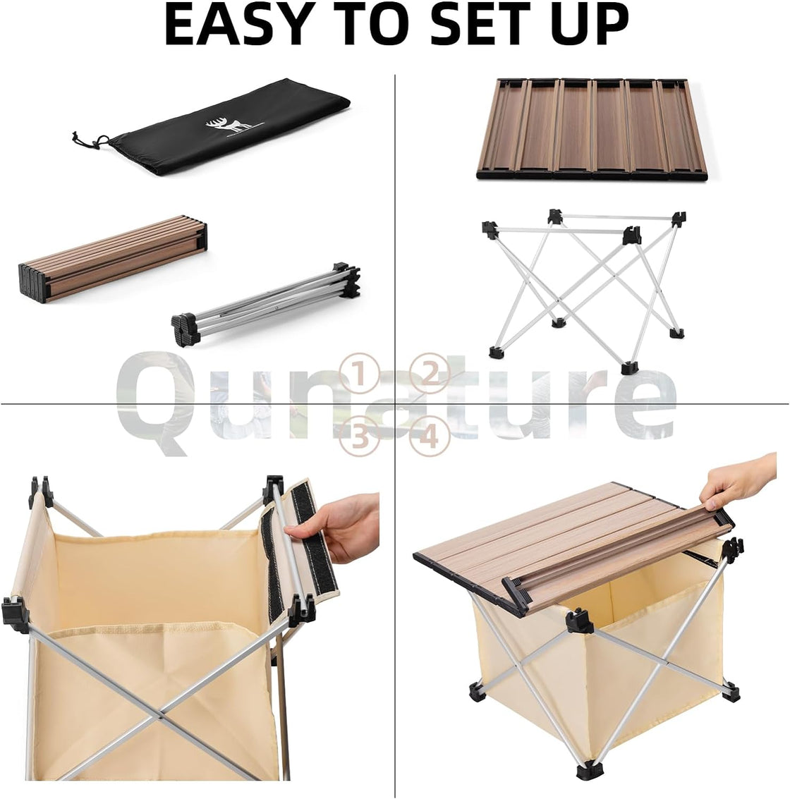 Qunature Ultralight Folding Camping Table with Storage Bag