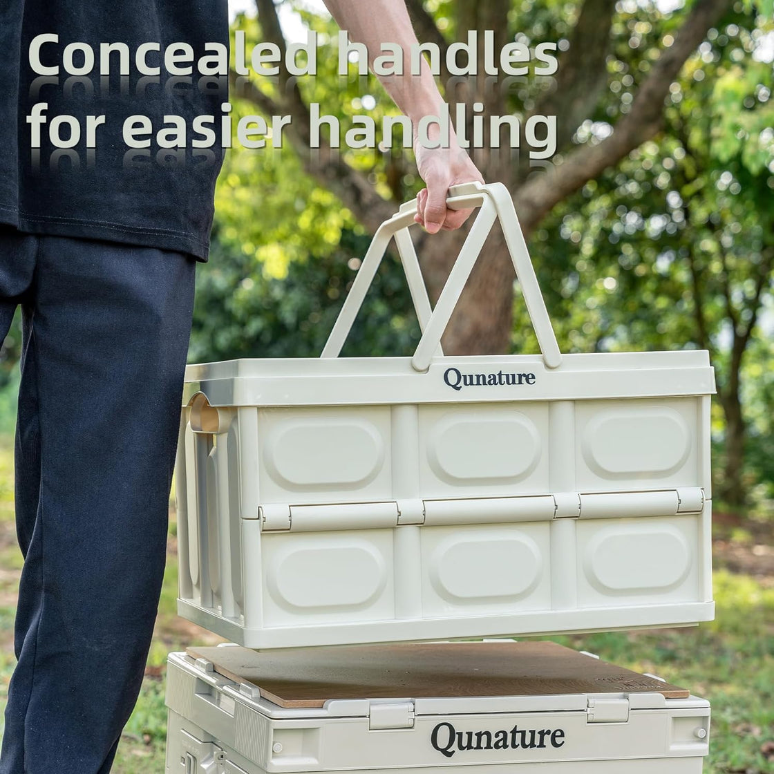 Qunature 55L Collapsible Storage Bin with Lid and Handle