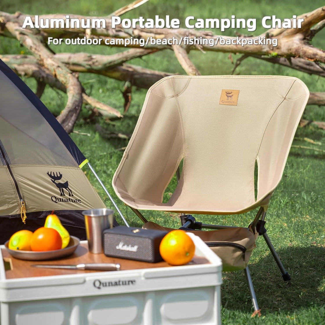 Qunature Ultra Lightweight Folding Camp Chair with Storage Bag Supports 260 lbs