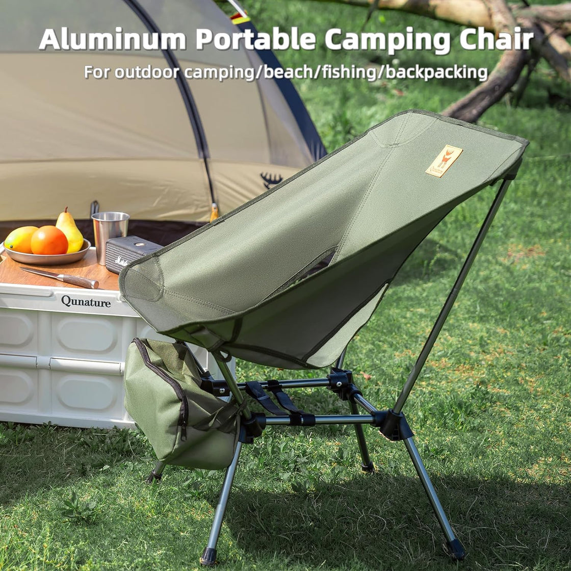 Qunature Ultra Lightweight Folding Camp Chair with Storage Bag Supports 260 lbs