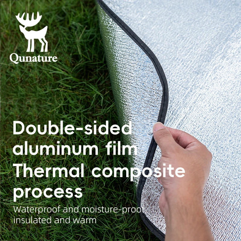 Qunature Double-Sided Aluminum Picnic Tent Mat Waterproof Camping Pad