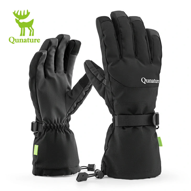 Qunature Outdoor Insulated Ski Gloves - Windproof Waterproof Touchscreen Compatible