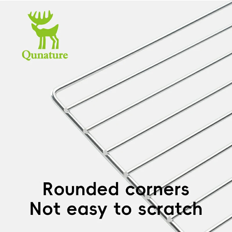 Qunature Durable Iron Chrome BBQ Grill Net with Rounded Corners for Easy Use