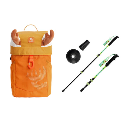 Kids Backpack 8L + Kids Aluminum Trekking Pole Set