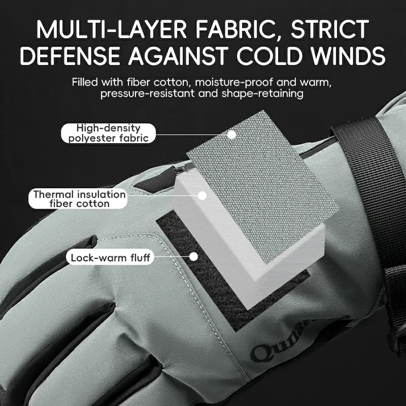 Qunature Ski Gloves | Multi-Fabric, Touchscreen, Warmth Lock