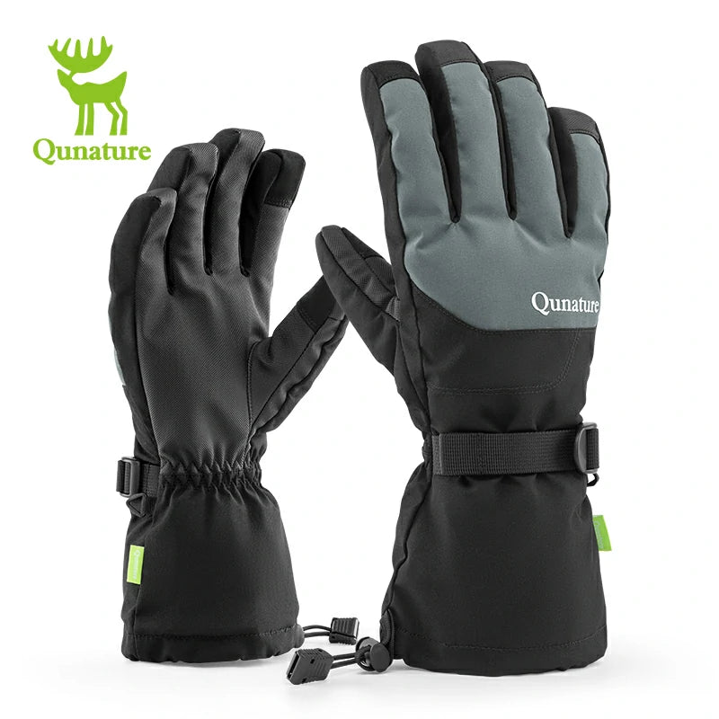 Qunature Outdoor Insulated Ski Gloves - Windproof Waterproof Touchscreen Compatible