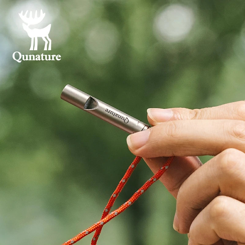 Qunature Titanium Survival Whistle 120dB Loud, Durable, Portable Outdoor Gear