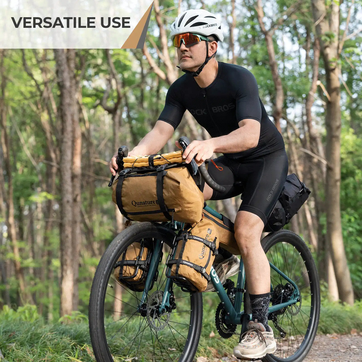 Compression Racked Bikepacking Front Handlebar Rack + Waterproof Compression Bag Set ...