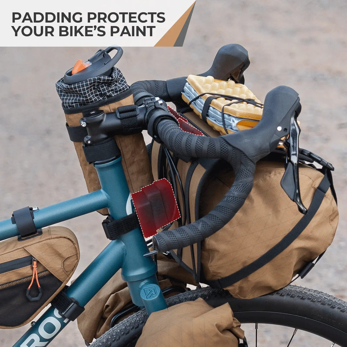 Bicycle Rifle Rack Handlebar Bikepacking Front Handlebar Rack + Waterproof Compression Bag Set ...