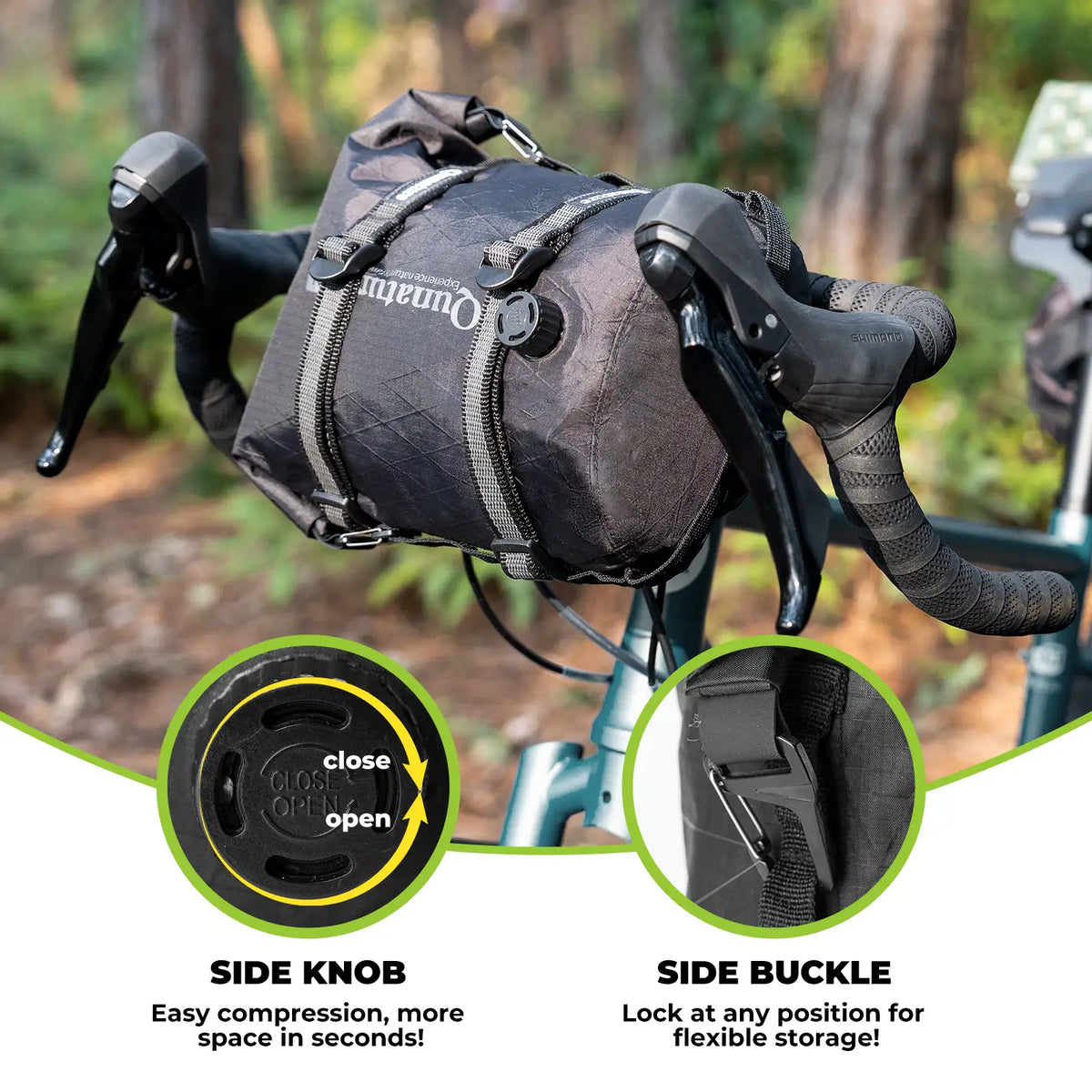 Compression Racked Bikepacking Front Handlebar Rack + Waterproof Compression Bag Set ...