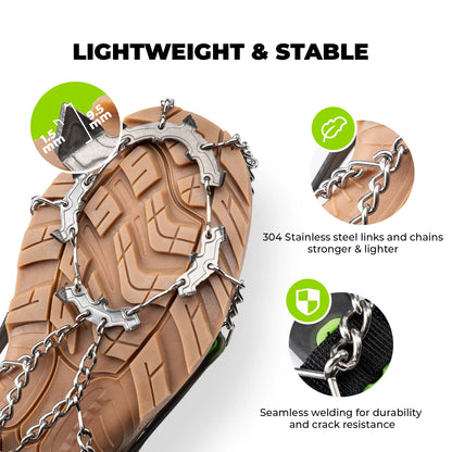 22 Anti Slip Stainless Steel Crampons for Shoes and Boots