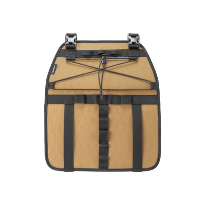 A khaki adjustable handlebar cradle bike bag carrier 