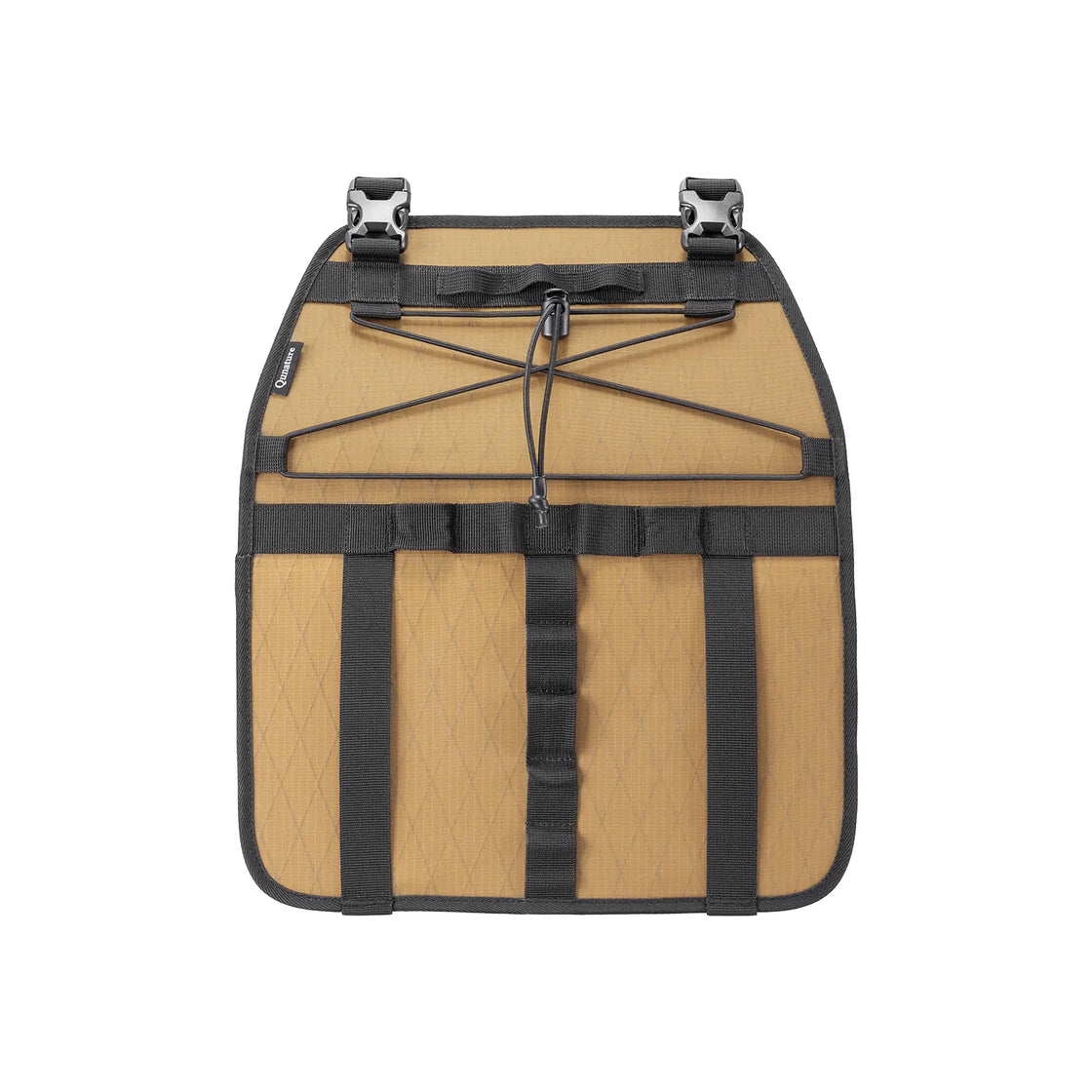 A khaki adjustable handlebar cradle bike bag carrier 