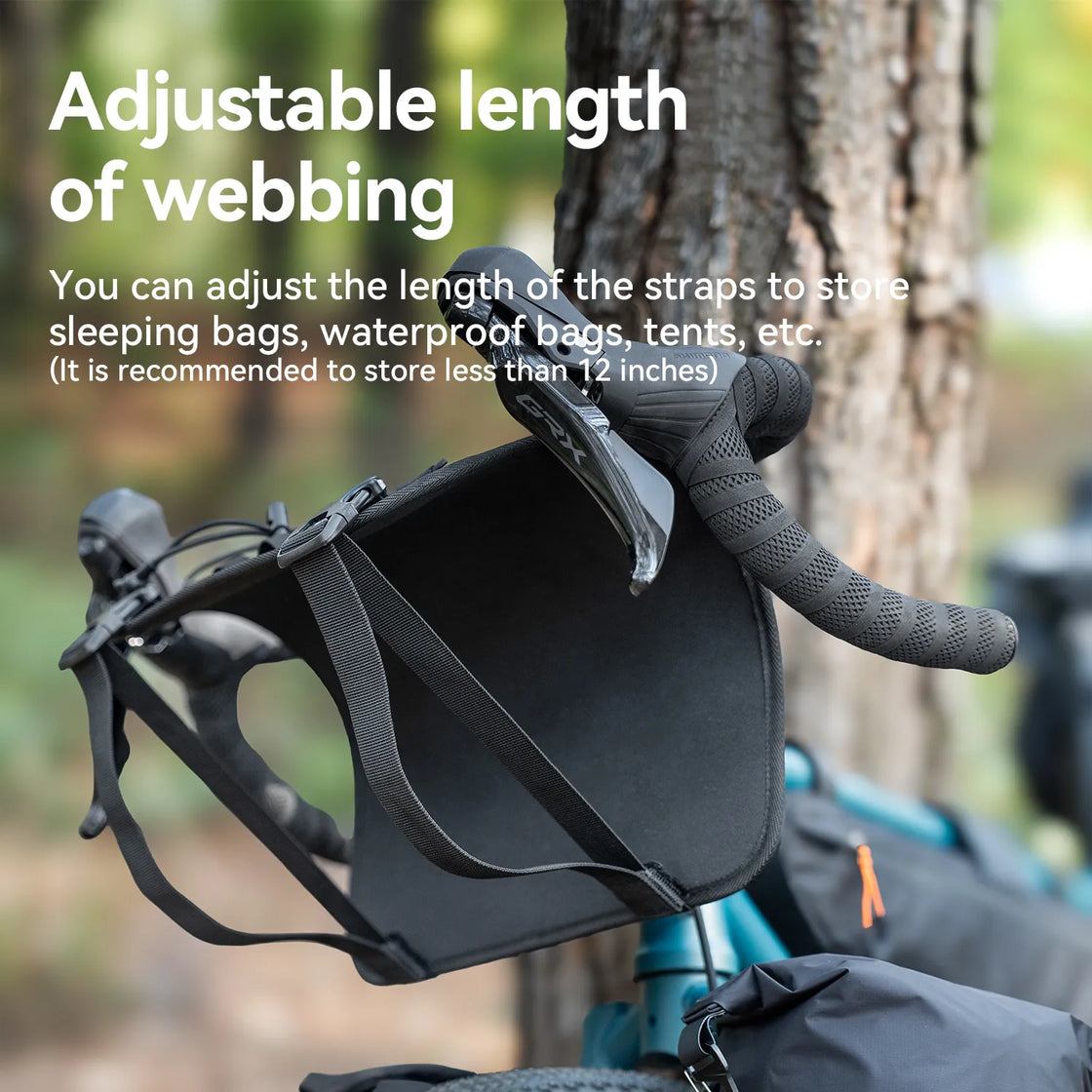 This black adjustable handlebar cradle bike bag carrier can be adjusted in length according to the items stored