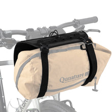 A black adjustable handlebar cradle bike bag carrier 
