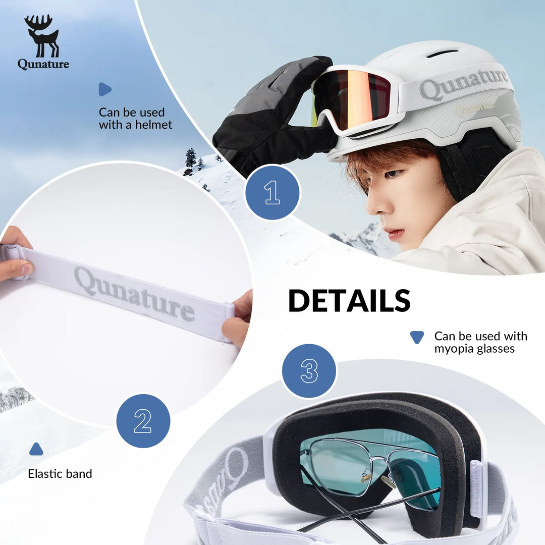 cylindrical ski goggles Anti-Fog Cylindrical Ski Goggles Double-Layer Lenses