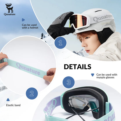 Anti-Fog Cylindrical Ski Goggles Double-Layer Lenses UV400 Protection